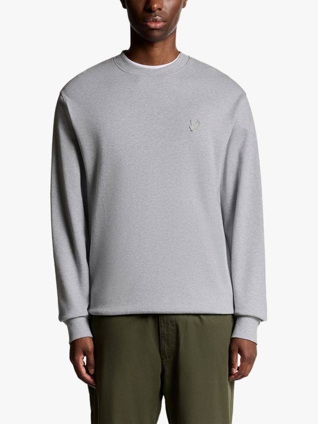 

Интерлоковый джемпер из хлопка с круглым вырезом Lyle & Scott, Light Grey Marl