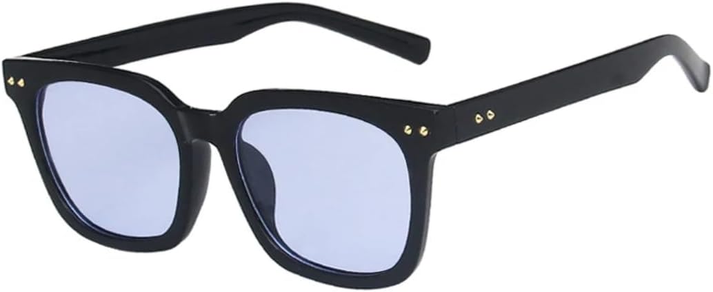 

Солнцезащитные очки с защитой UV400 | Большая оправа с заклепками и цветными линзами | Для женщин и мужчин, для занятий спортом на открытом воздухе и вождения DSVIGF, Black Blue