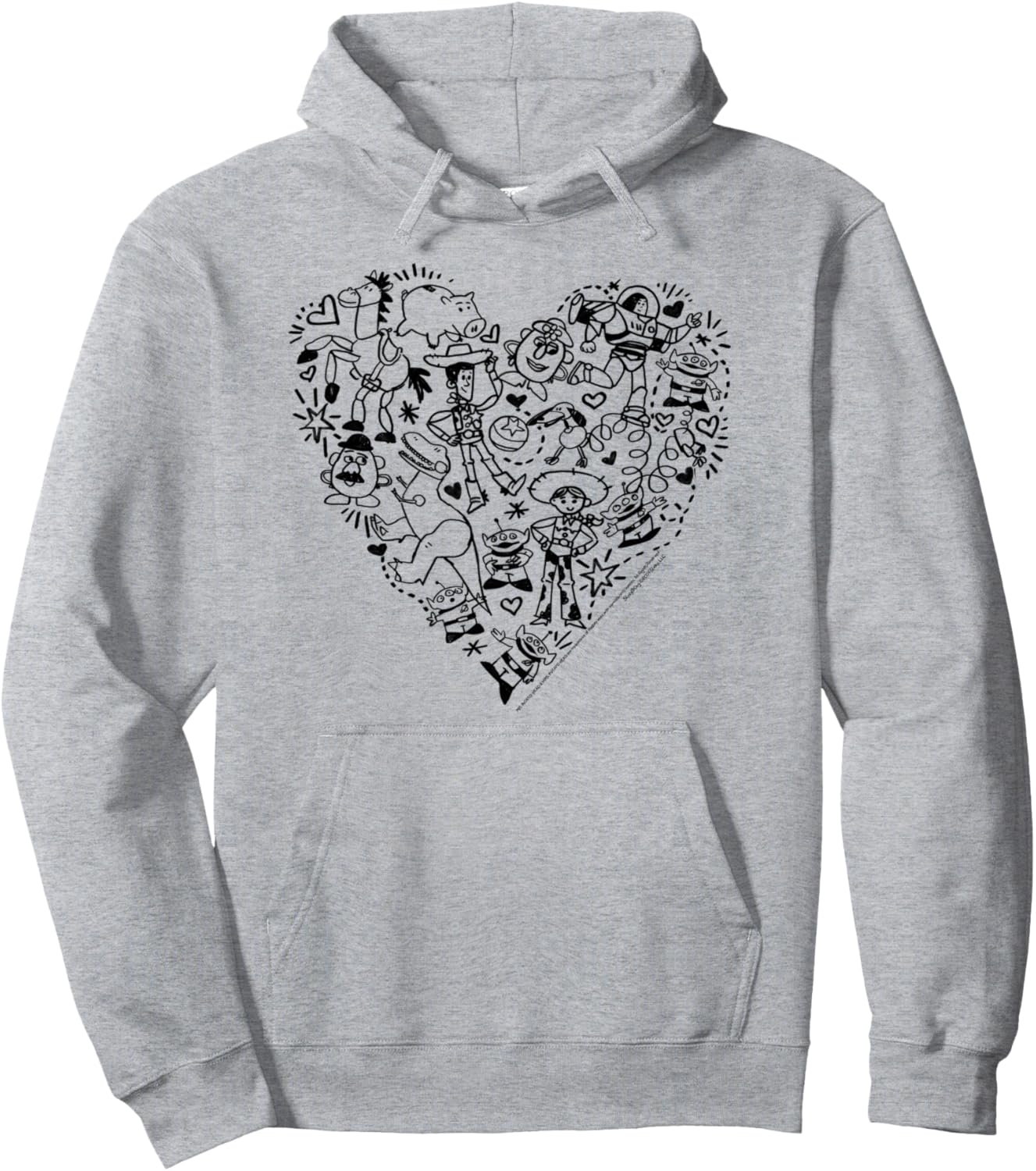 

Толстовка с капюшоном Disney Pixar История игрушек с изображением сердечка, серая