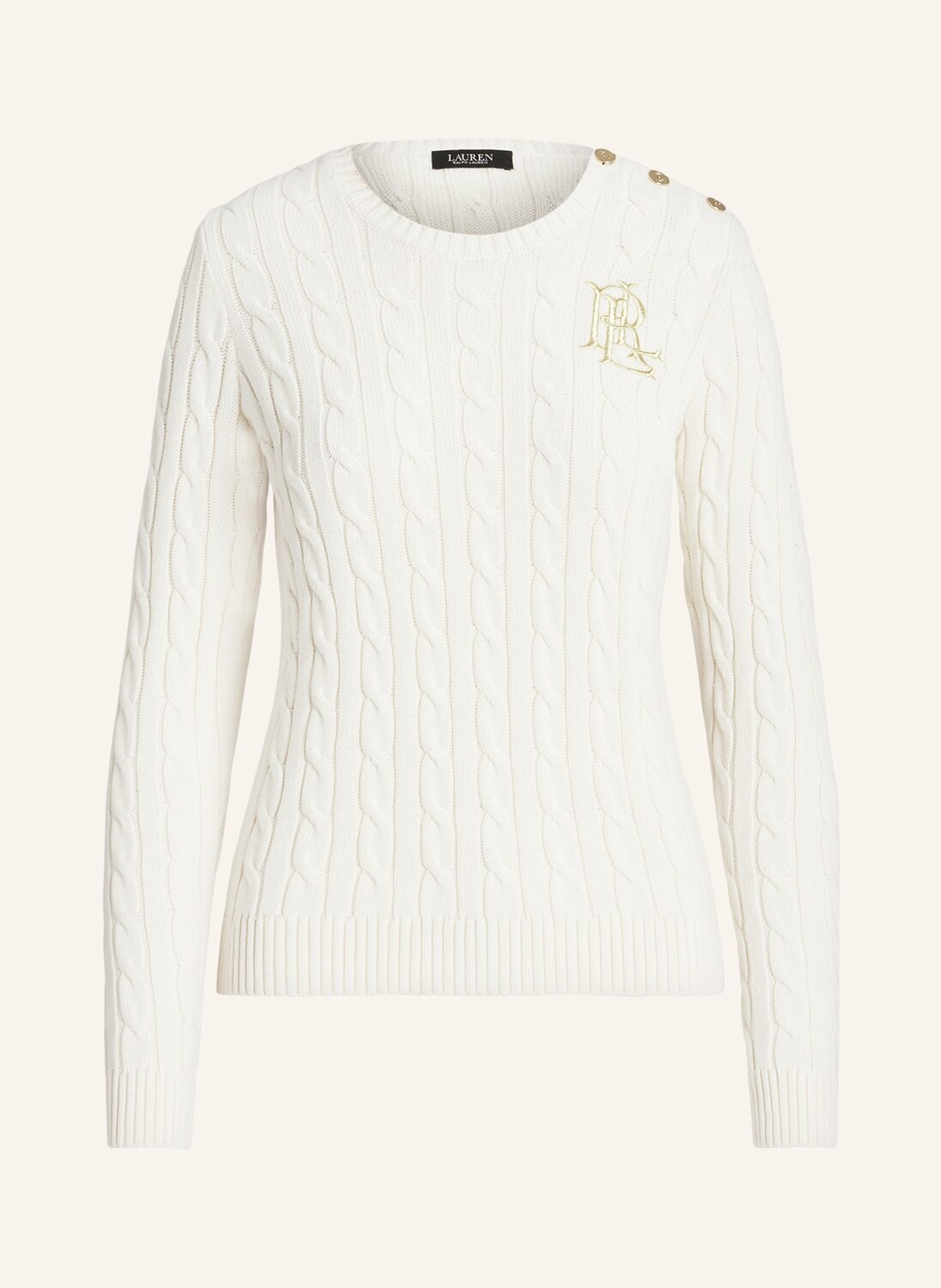 

Свитер из блестящей пряжи LAUREN RALPH LAUREN, экрю
