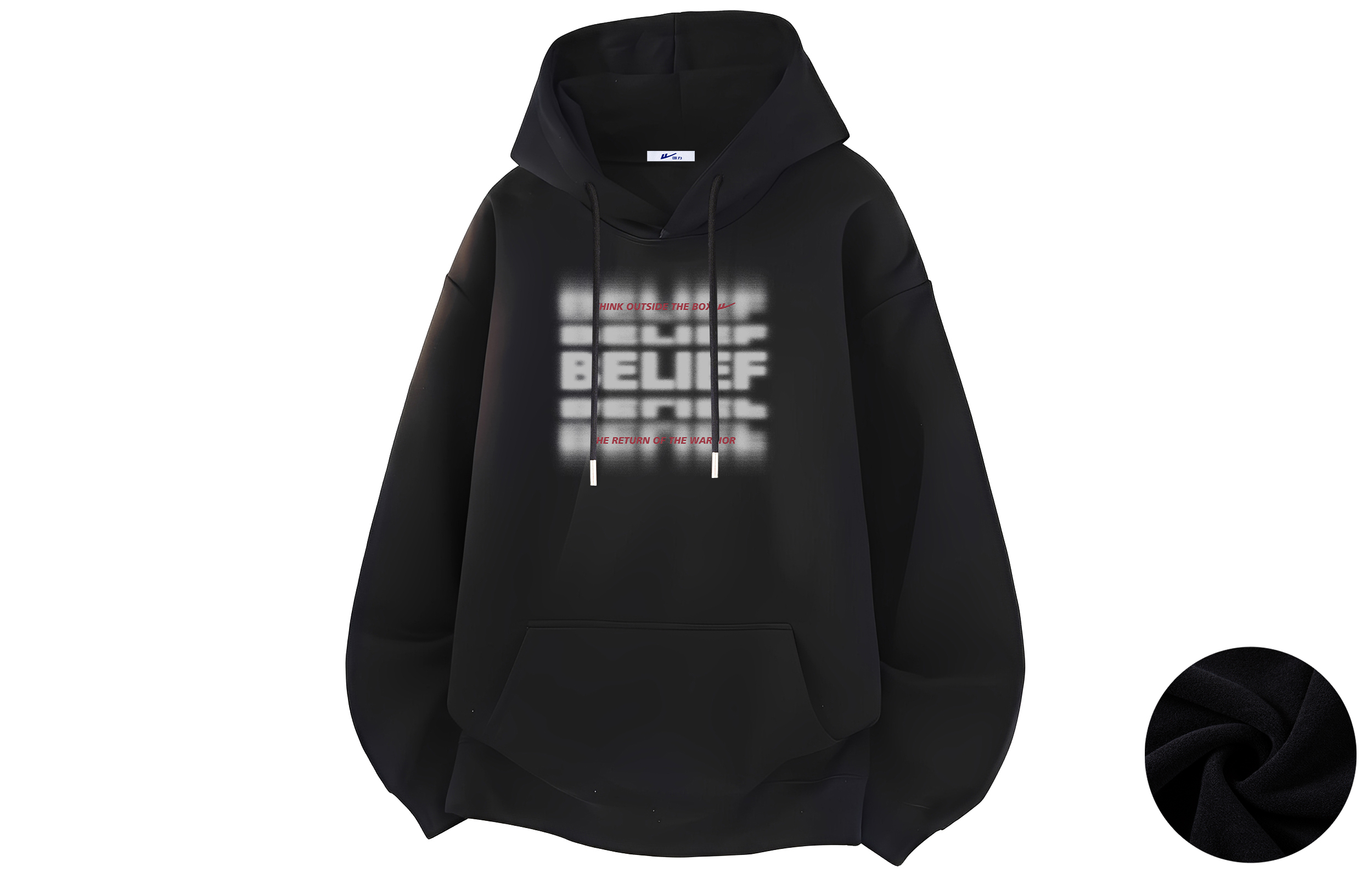 

Толстовка Unisex Hooded Moderate Heavyweight WARRIOR, черный [fleece-lined and thickened]