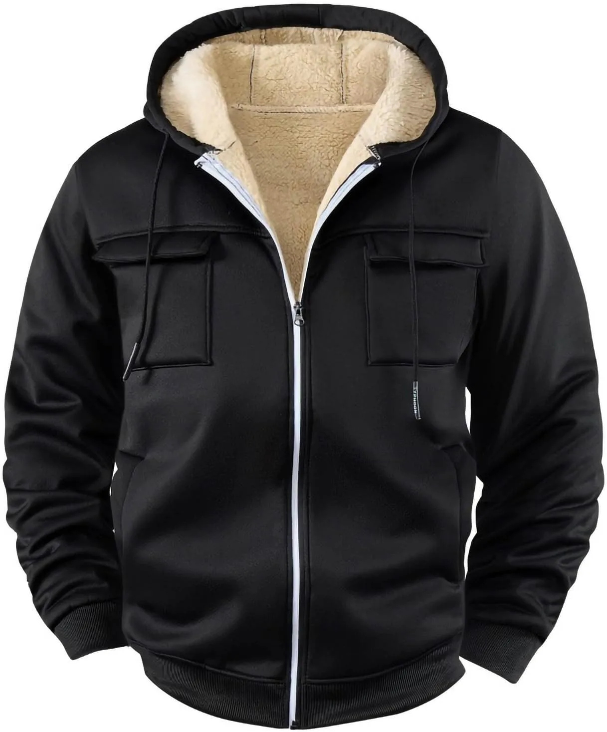 

Толстый зимний худи Sherpa для мужчин с карманами