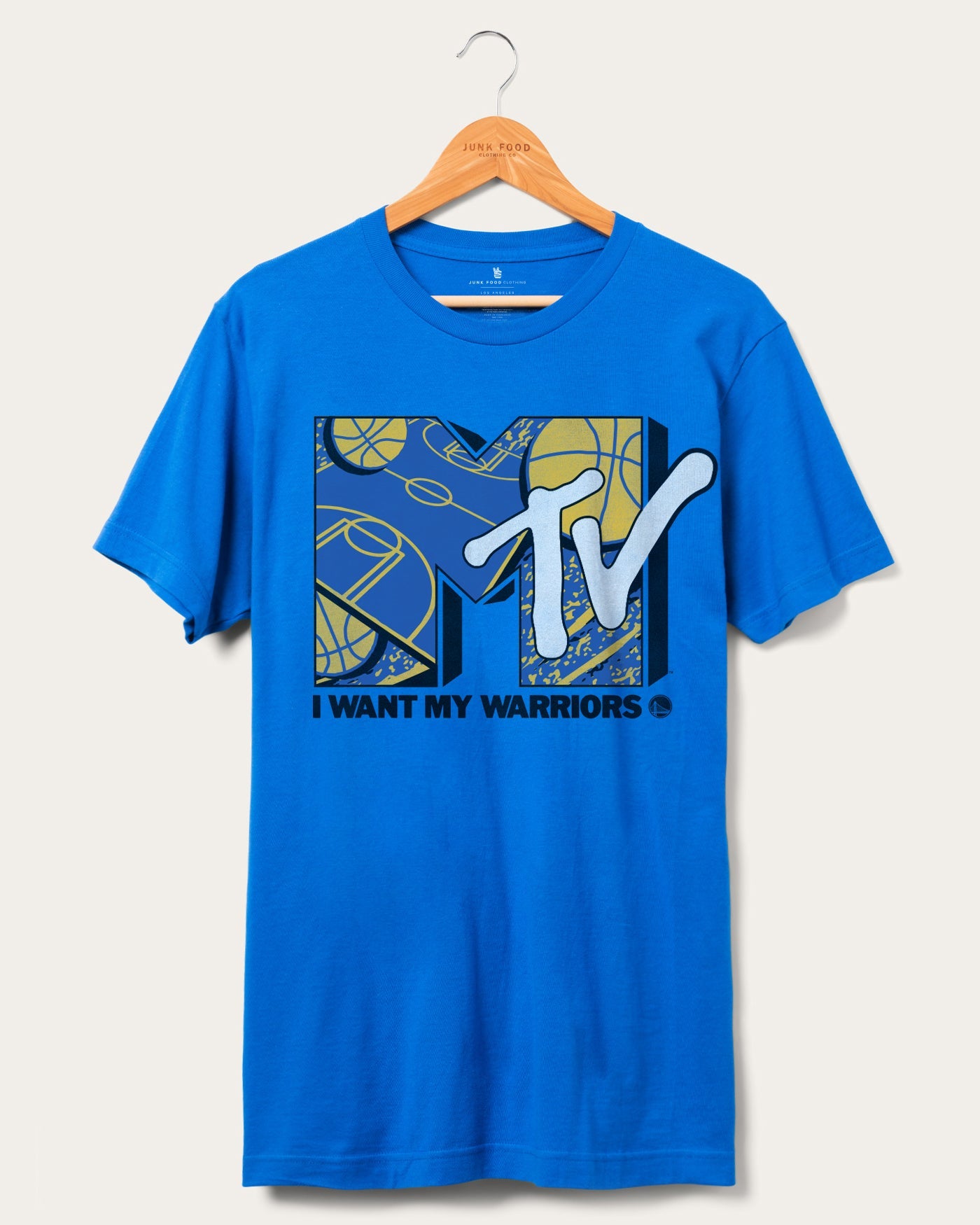 

Футболка Warriors x MTV I Want My Fan Junk Food Clothing, цвет royal