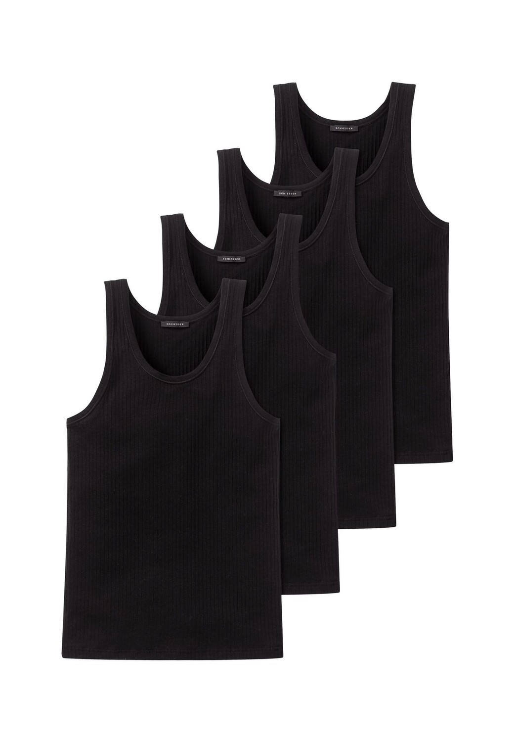 

Майка/майка, 4 упаковки Cotton Essentials Authentic SCHIESSER, черный