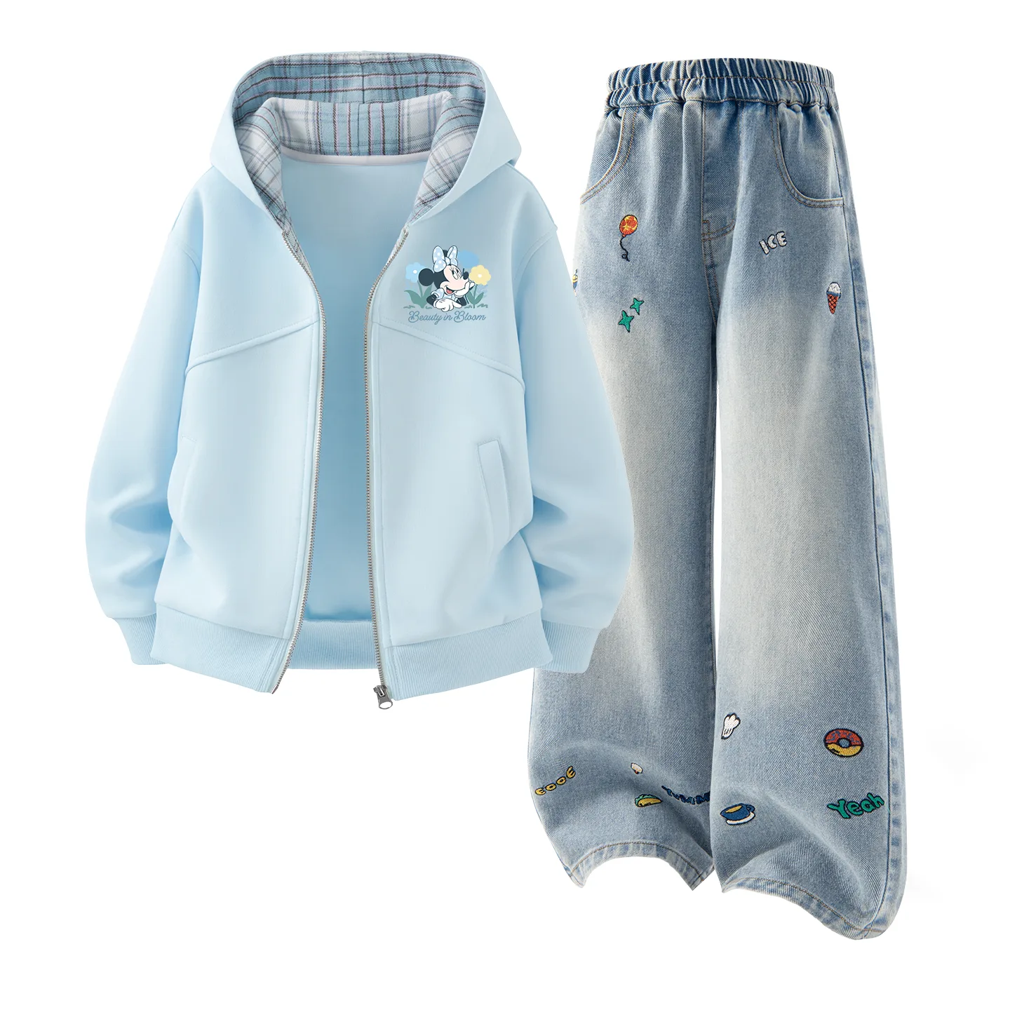 Детский спортивный комплект Casual Disney, Di's Smile Flower Pudding Blue+Solid Color Denim Blue