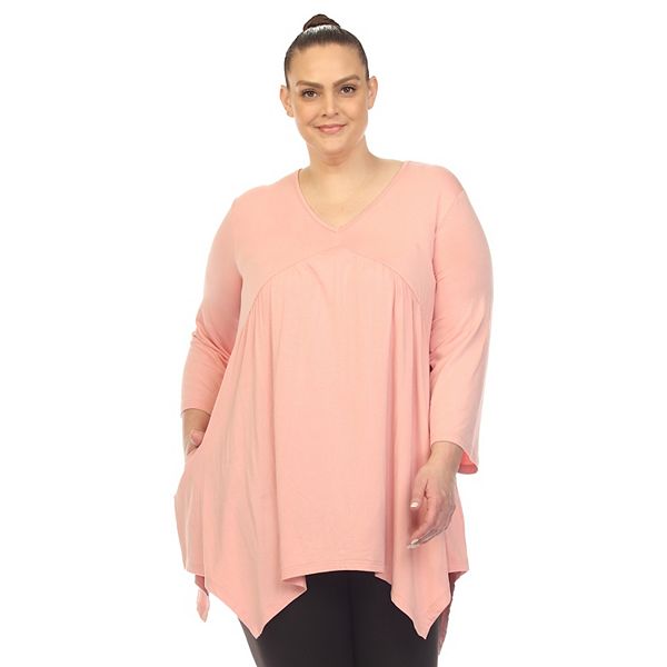 

Женский топик с завышенной талией и V-образным вырезом Plus Size Wm Fashion, Pink