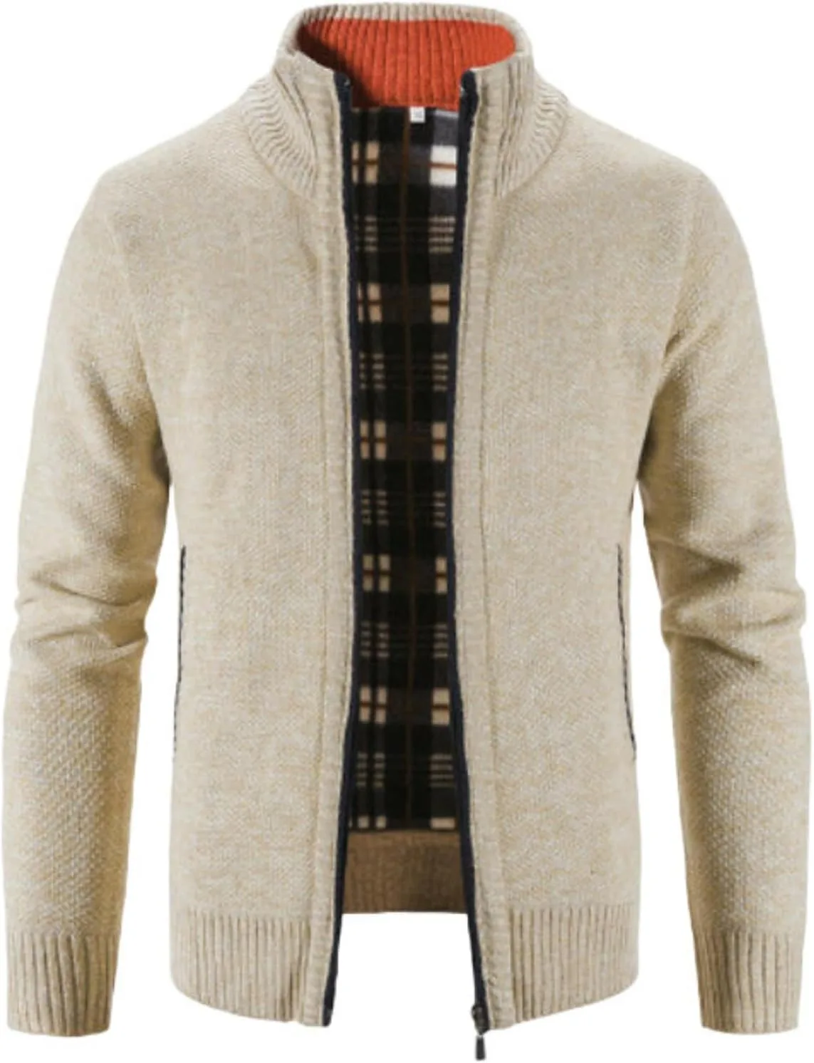 

Мужской джемпер с воротником стойкой и жаккардовым узором MUFURONG