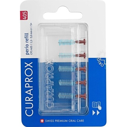

Межзубные щетки Curaprox CPS 405 Perio Refill, 5 шт., размер 1,3 мм, эффективность 5,0 мм, красный