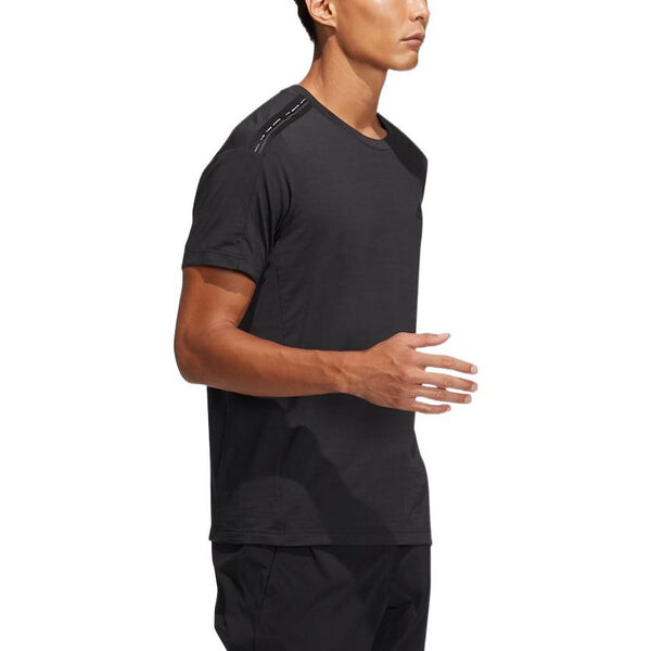 Футболка adidas Solid Color Breathable Logo Round Neck Short Sleeve Black, мультиколор — фото 2