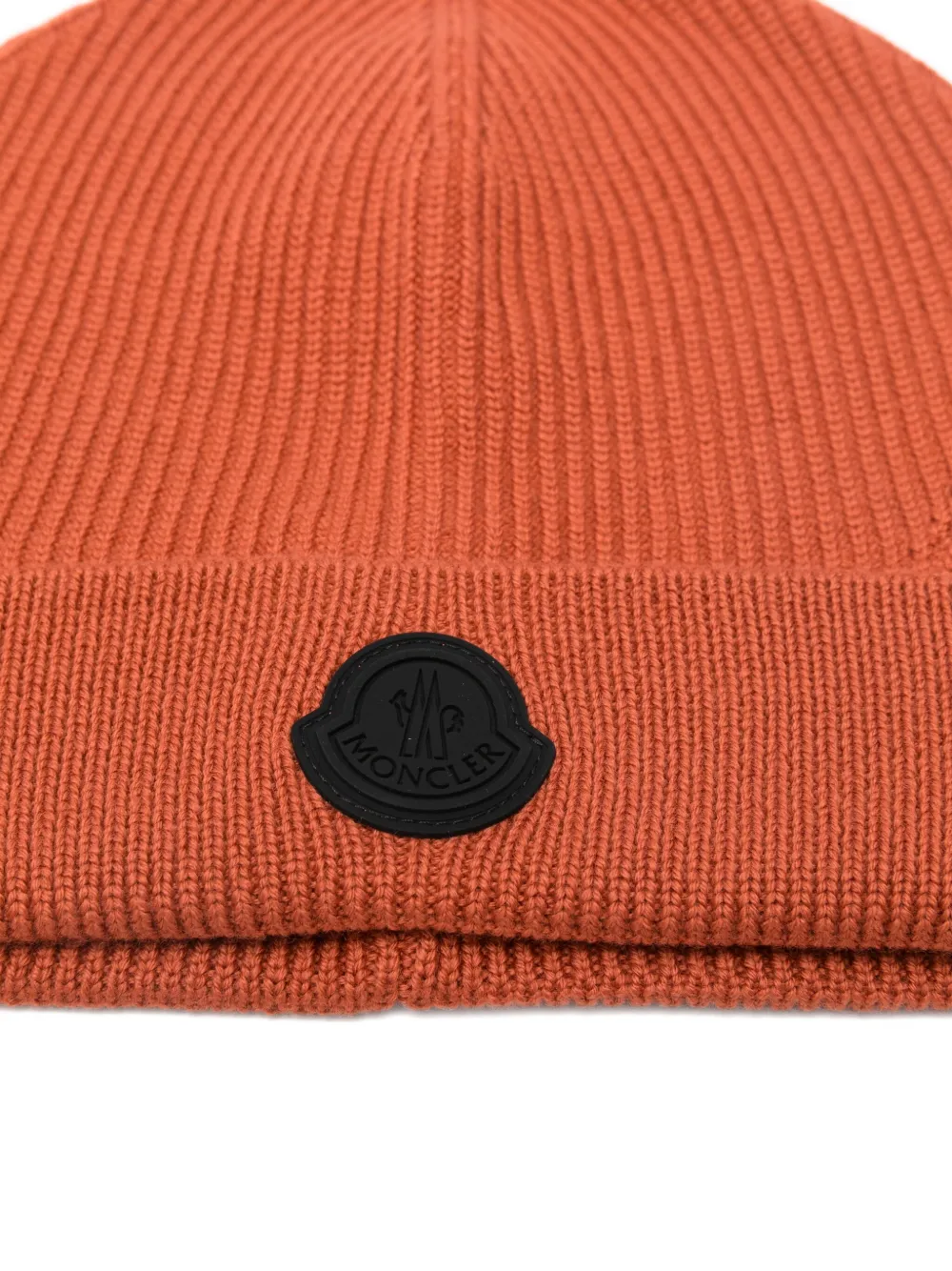 Вязаная шапка с логотипом MONCLER, оранжевый — фото 3