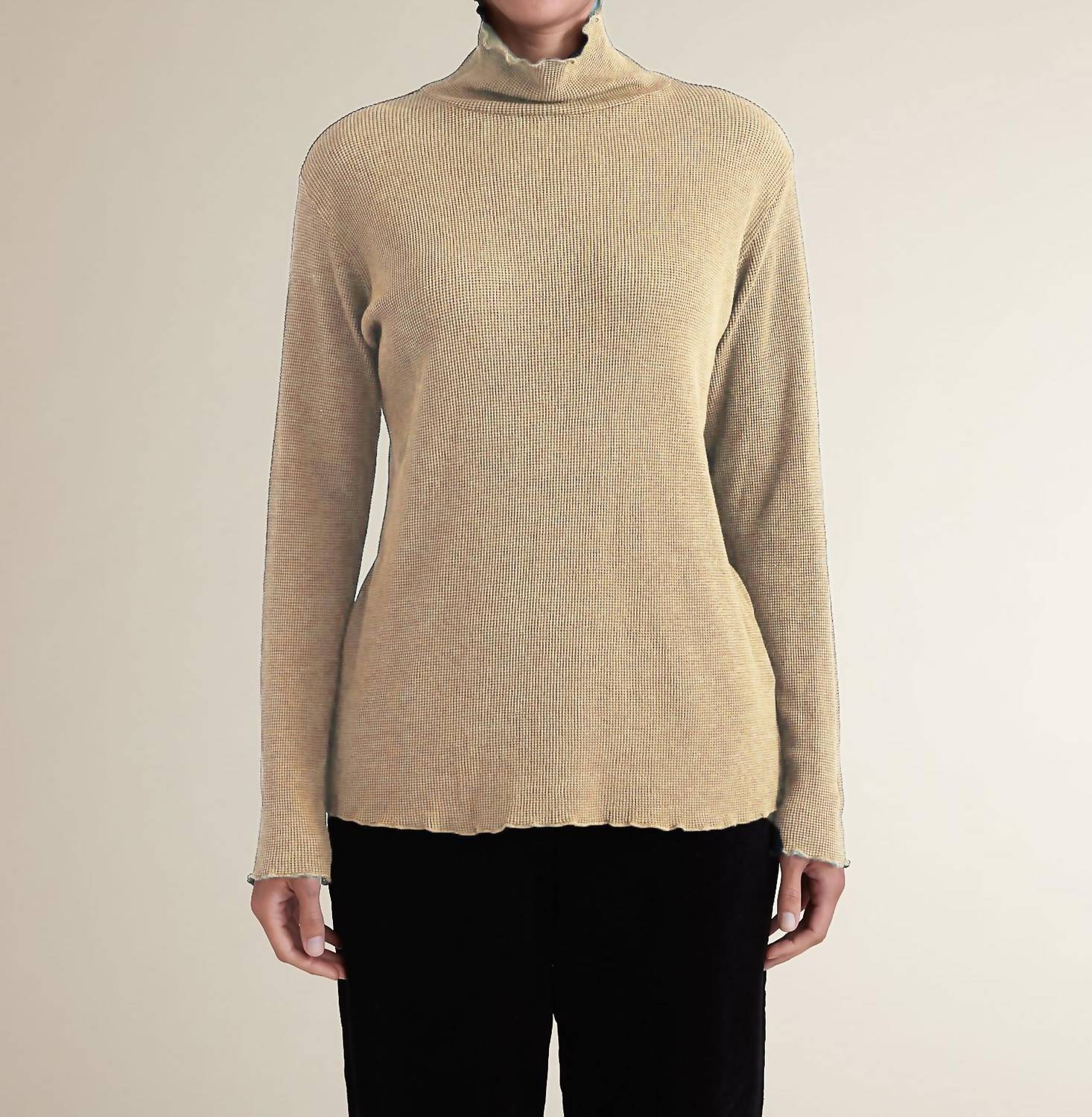

Turtleneck Top In Moonbeam Cut loose, Moonbeam