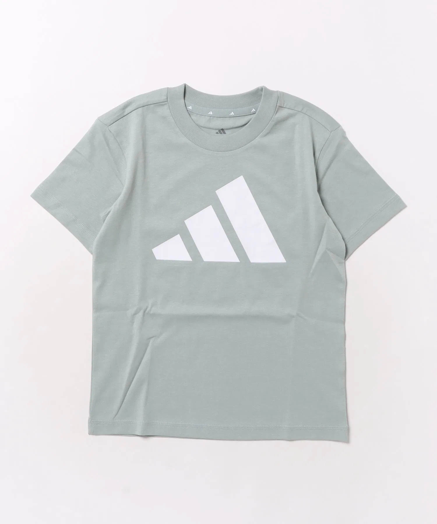 Детская футболка adidas KESSBLT из хлопка серо-зелёная