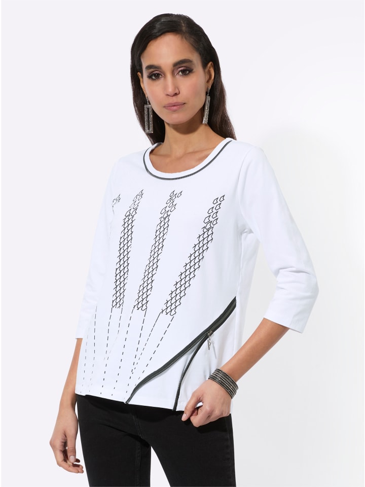 

Рубашка с рукавами 3/4 белого и черного цветов creation L