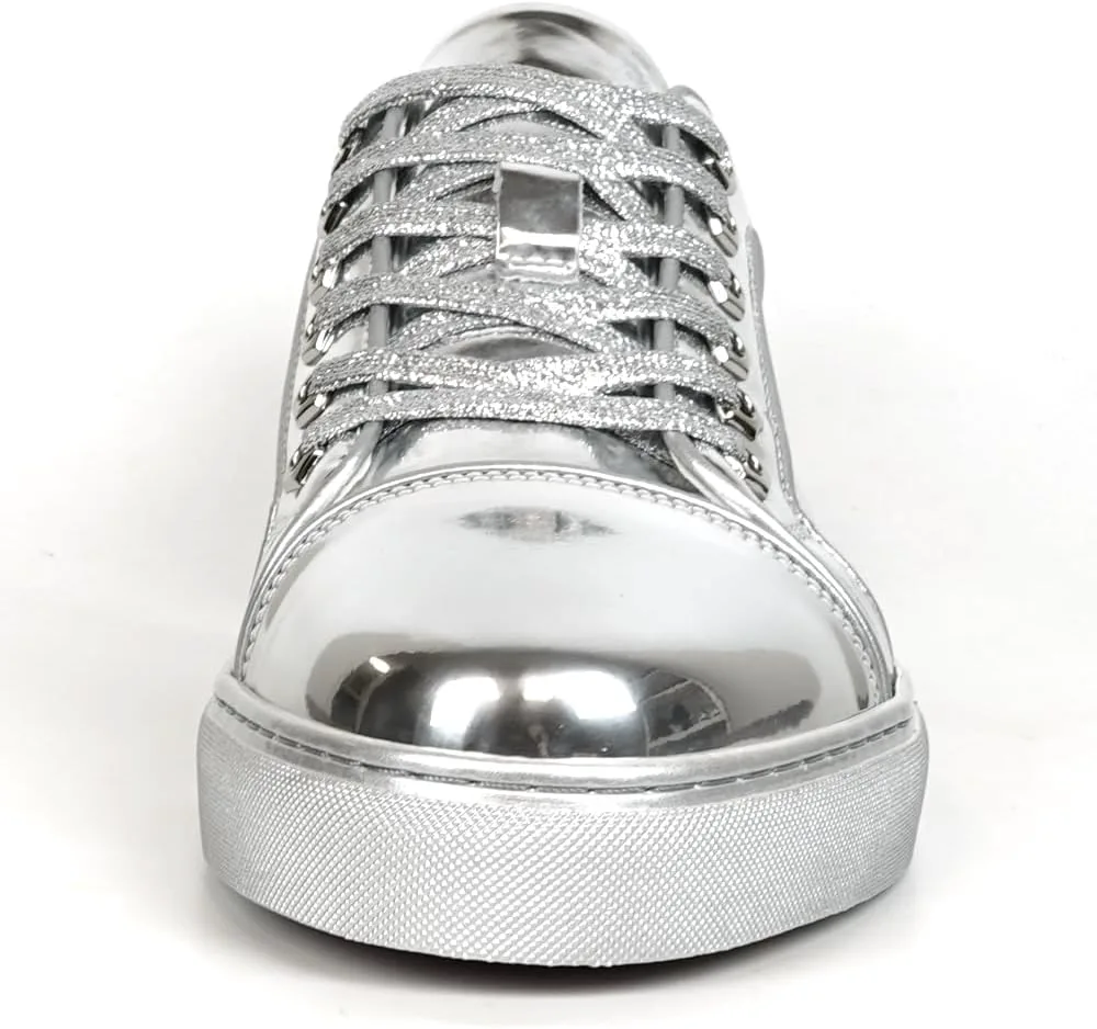 FI-2415-2 Patent Leather Cap tor Lace up Sneaker Fiesso by Aurelio Garcia, серебряный — фото 4