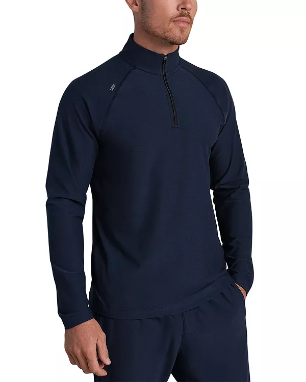 

Свитер средней плотности Atmosphere с застежкой-молнией на четверть длины Rhone, синий