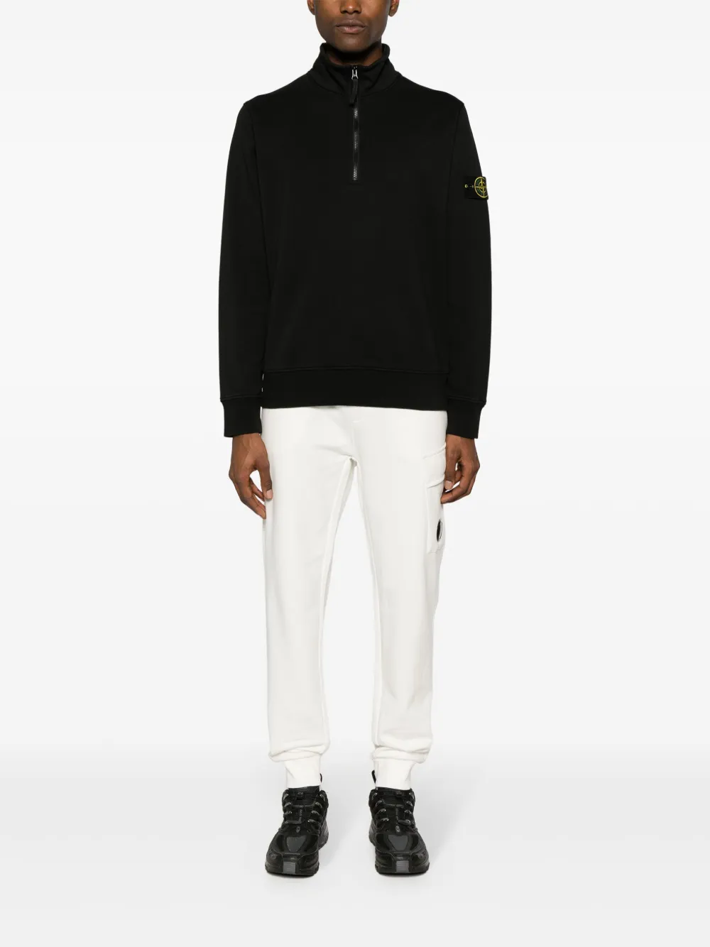 Толстовка на молнии с нашивкой Compass Stone Island, черный — фото 2
