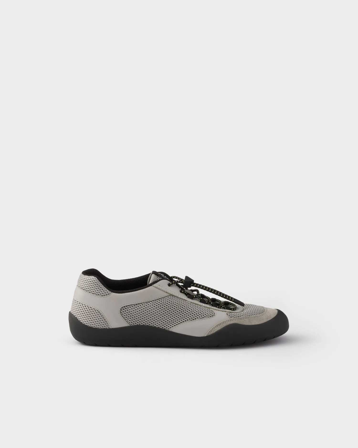 Кожаные кроссовки Speedrock из сетчатой ткани Prada, серый — фото 2