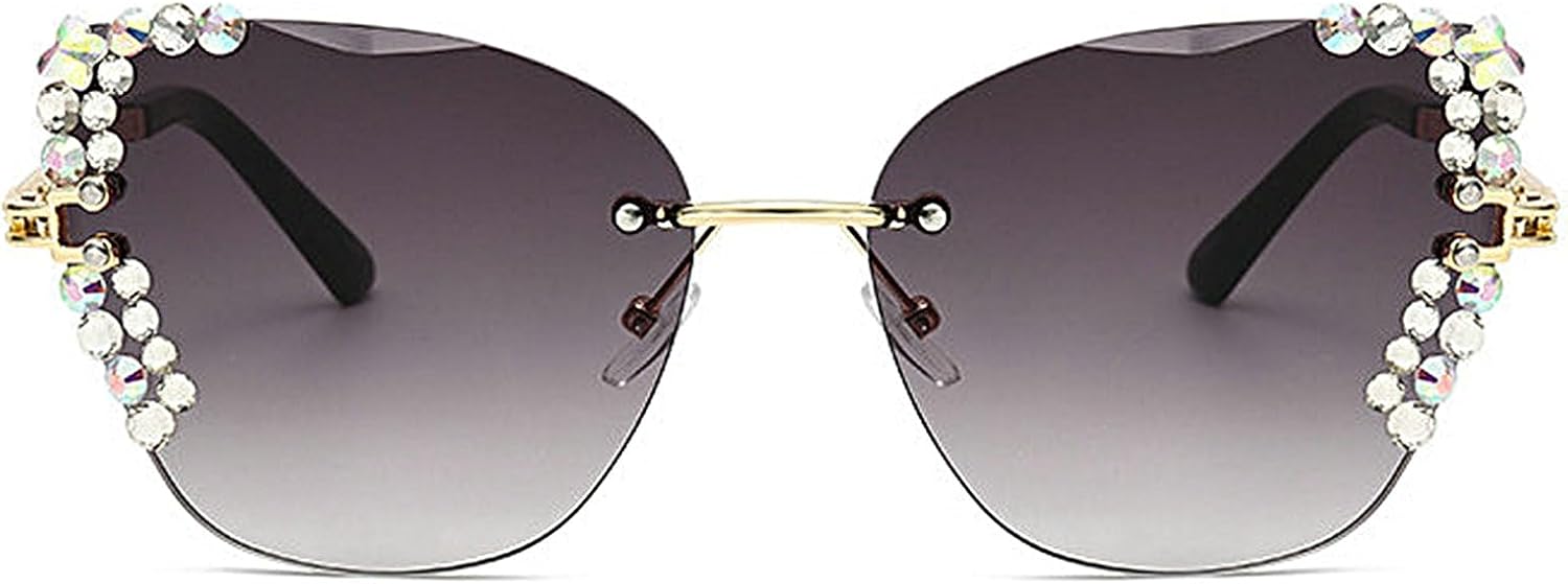 

Женские солнцезащитные очки COTIA без оправы, квадратной формы, «кошачий глаз», с бриллиантами, модные, блестящие, со стразами, для активного отдыха и повседневной носки, модель W38, Grey