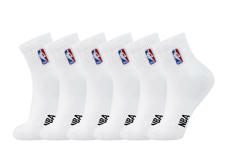 

Носки до середины голени унисекс, 6 пар NBA, 2 Pack (Black)