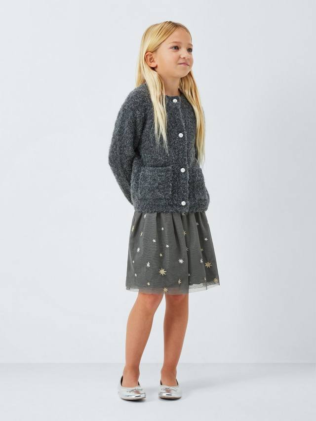 Детская юбка для праздника из тюля со звездами John Lewis, Black, Gold — фото 2
