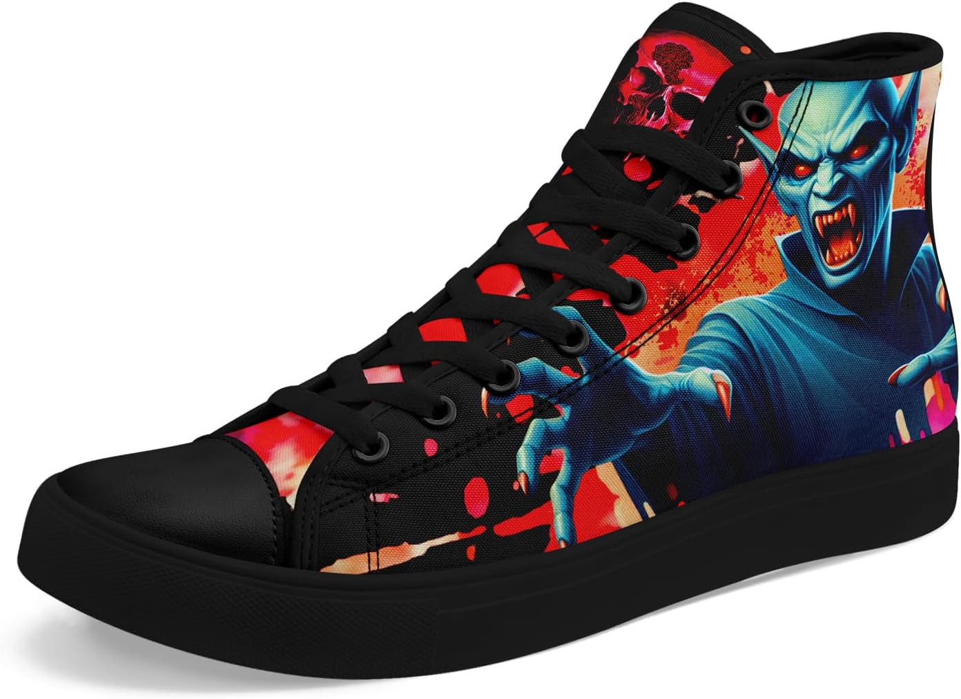 

Стильные высокие кеды из канвы для мужчин и женщин с дизайнами тыквы и призрака, праздничный подарок, легкая и дышащая обувь Coolcustomize, черный/красный/синий/зеленый/оранжевый