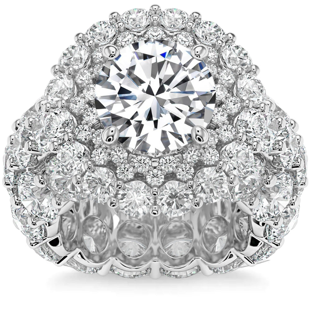 

Обручальное кольцо с 26-каратным бриллиантом TW и муассанитом из 14-каратного золота, выращенного в лаборатории Pompeii2, 14K White Gold