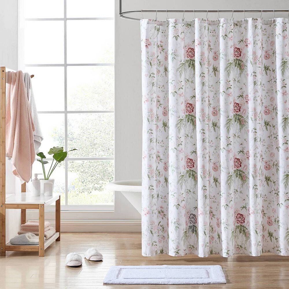 

Занавеска для душа Laura Ashley Breezy с цветочным принтом, розовый