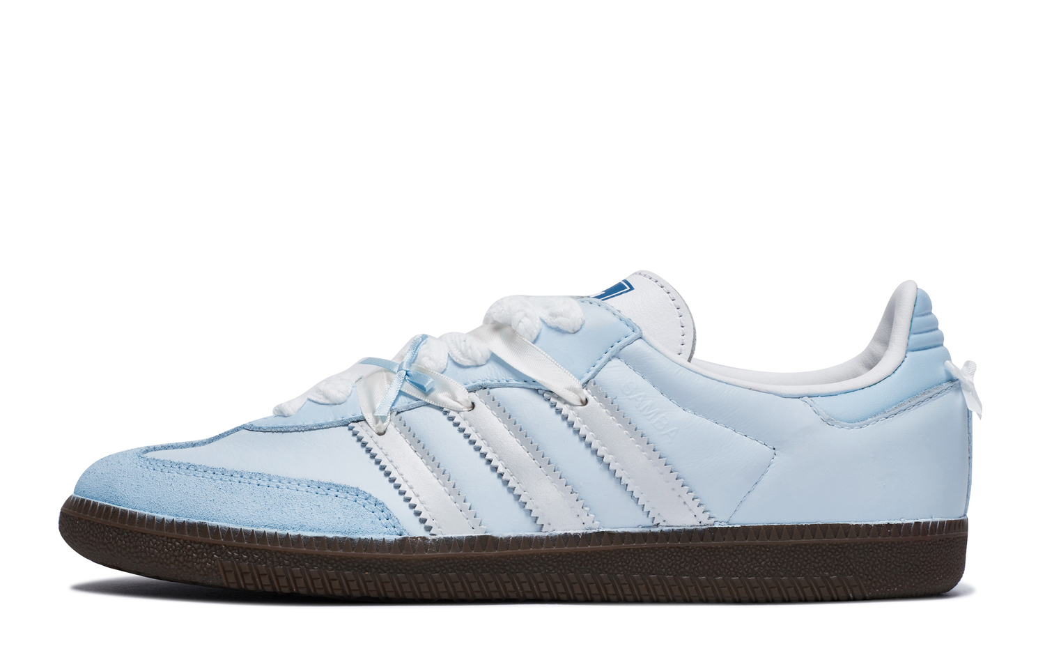 Samba OG German Army Trainers Унисекс Лоу-топ Белый/Серебристый Adidas Originals, Синий Белый Серебристый — фото 2