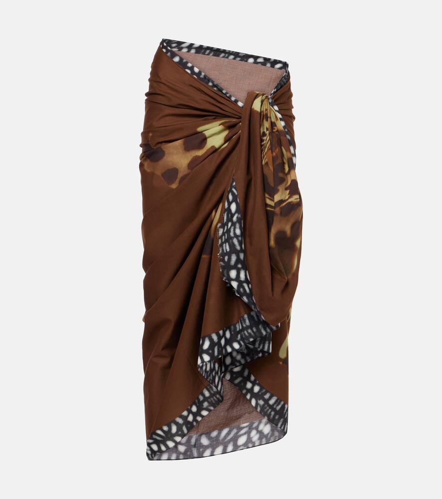 

Цветочный хлопковый пляжный парео Dries Van Noten, Brown