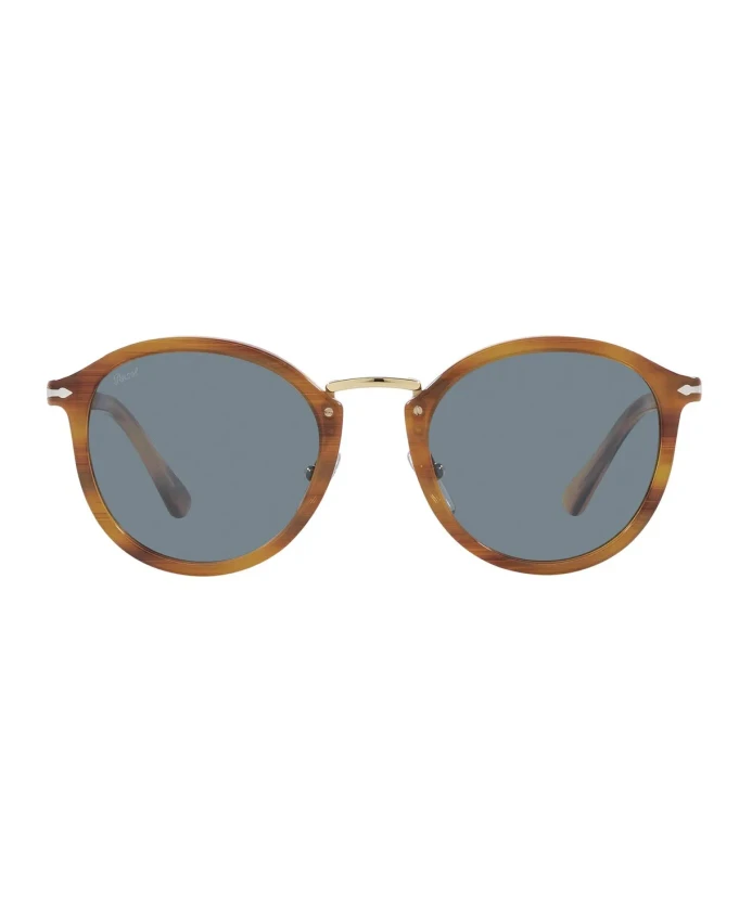 

Стильные солнцезащитные очки унисекс с голубыми линзами Persol, коричневый