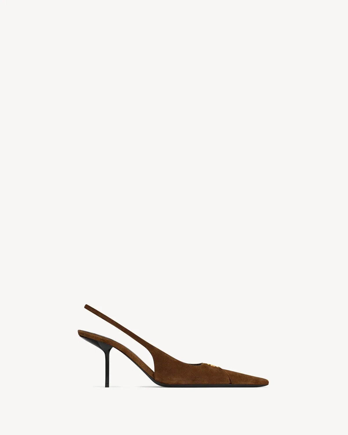 Туфли-слінгбэки BABYLONE BRETEUIL из замши SAINT LAURENT, коричневый