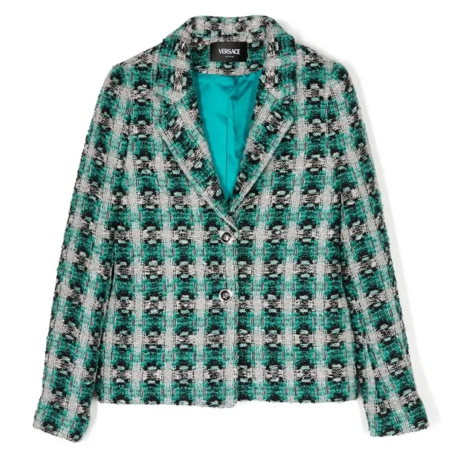 Жакет из твида с пайетками Young Versace, Green
