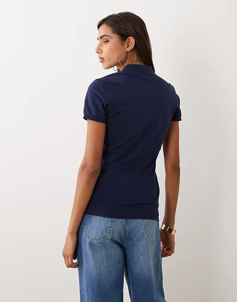 Поло-рубашка Polo Ralph Lauren приталенного кроя из эластичной ткани, темно-синий — фото 4