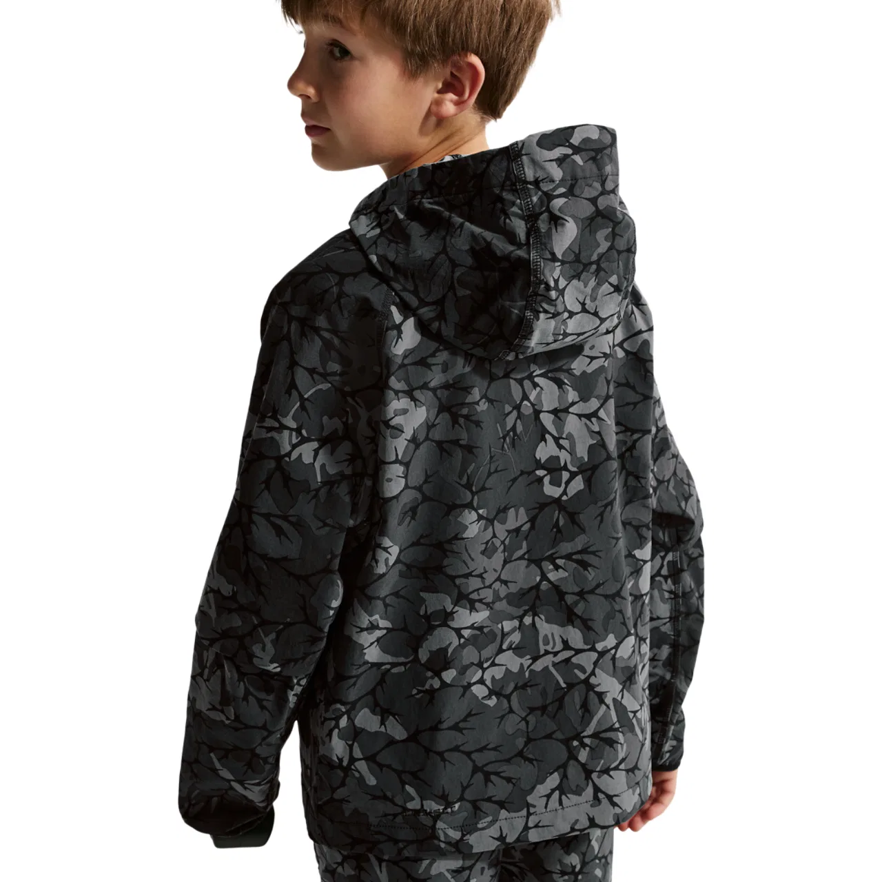 Детская толстовка Tech Woven AOP Full Zip Nike, черный — фото 2