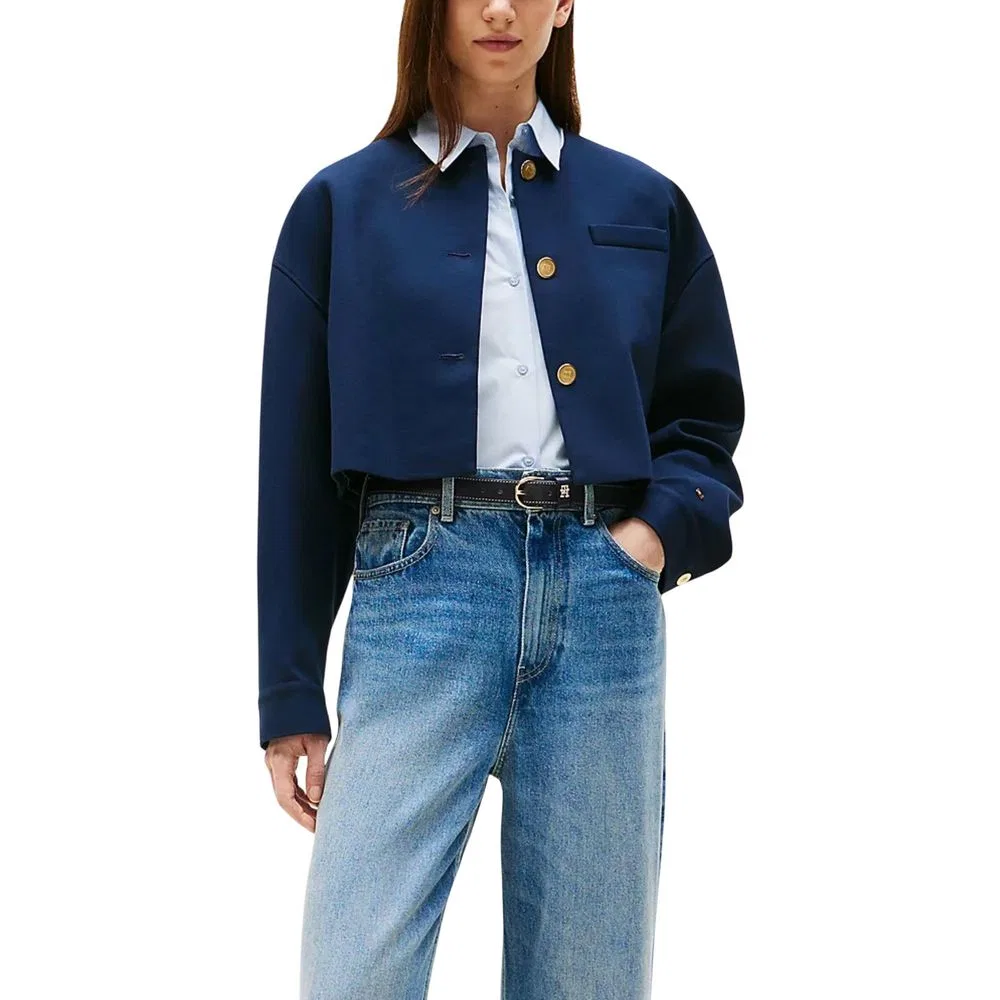 Женский укороченный жакет с золотыми пуговицами PUNTO CROP LADY JACK Tommy Hilfiger, Blue