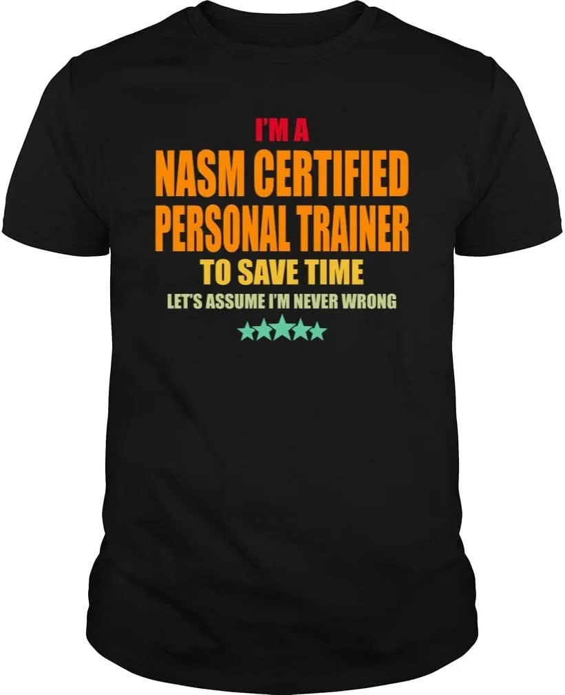 Мужская футболка с принтом Nasm Certified Personal Trainer, Black