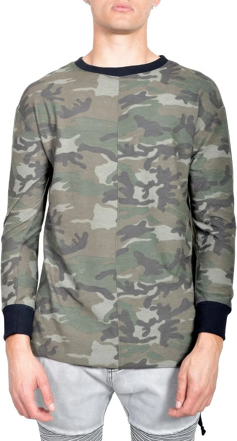 Мужская футболка с камуфляжным принтом и потертостями Generic, Camo — фото 3