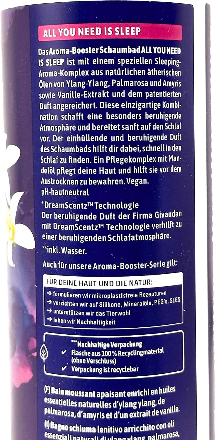 Пена для ванны Aroma Booster All You Need Is Sleep, Dresdner Essenz, 500 мл, Синий — фото 2