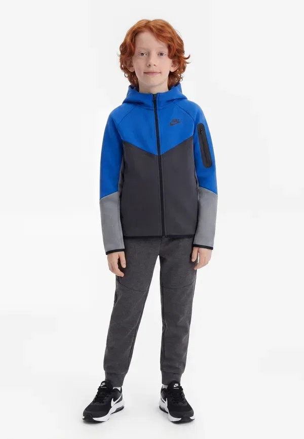 Худи на молнии из дышащего материала Nike Sportswear, game royal/anthracite/smoke grey/black, черный/синий/серый