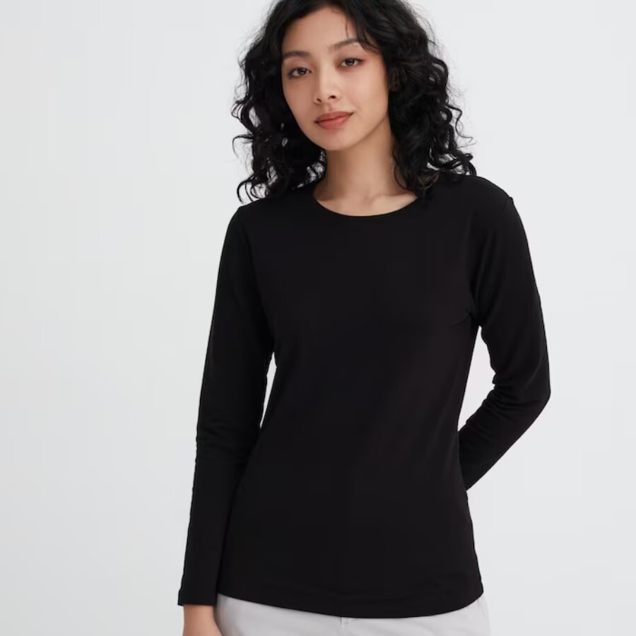 

Лонгслив Uniqlo Heattech Extra Warm Cotton, черный