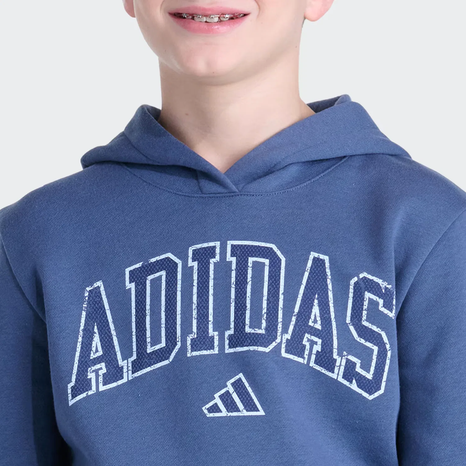 Детское худи из флиса с капюшоном Collegiate Arch, Adidas Sportswear, Preloved Ink — фото 3