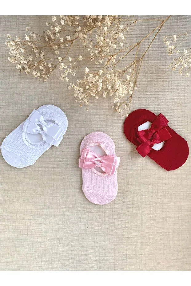 Детские носки для девочек с рисунком Esra'S Store, Babette Red Pink White Set