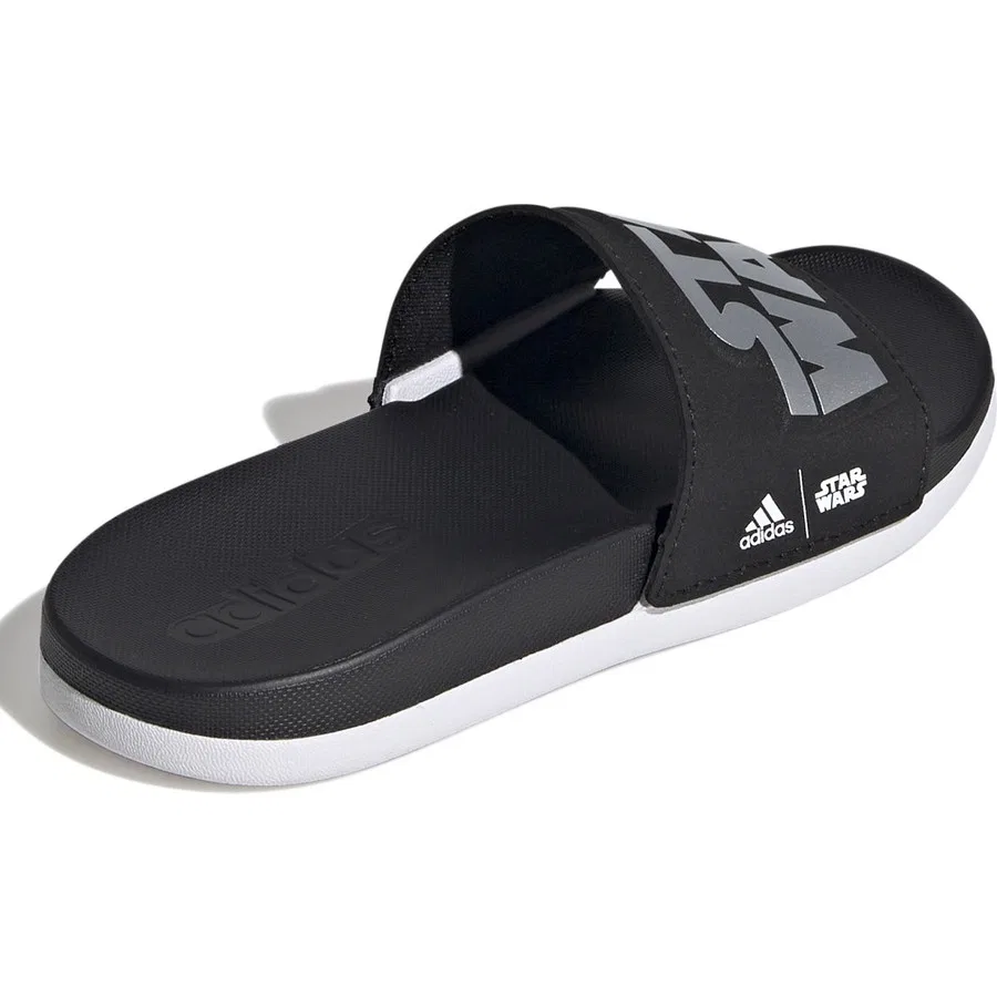 Детские шлепанцы с принтом Star Wars, модель ADILETTE Comfort, adidas, Бело-черный — фото 3