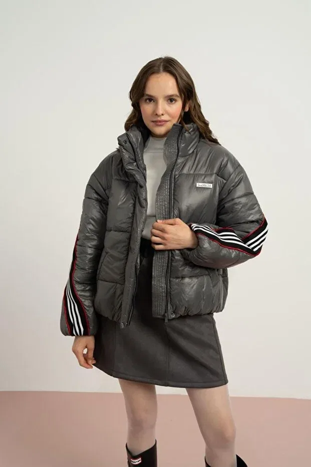 Детское зимнее пальто для девочек с принтом Northlight Premium Hausekids, Anthracite — фото 4