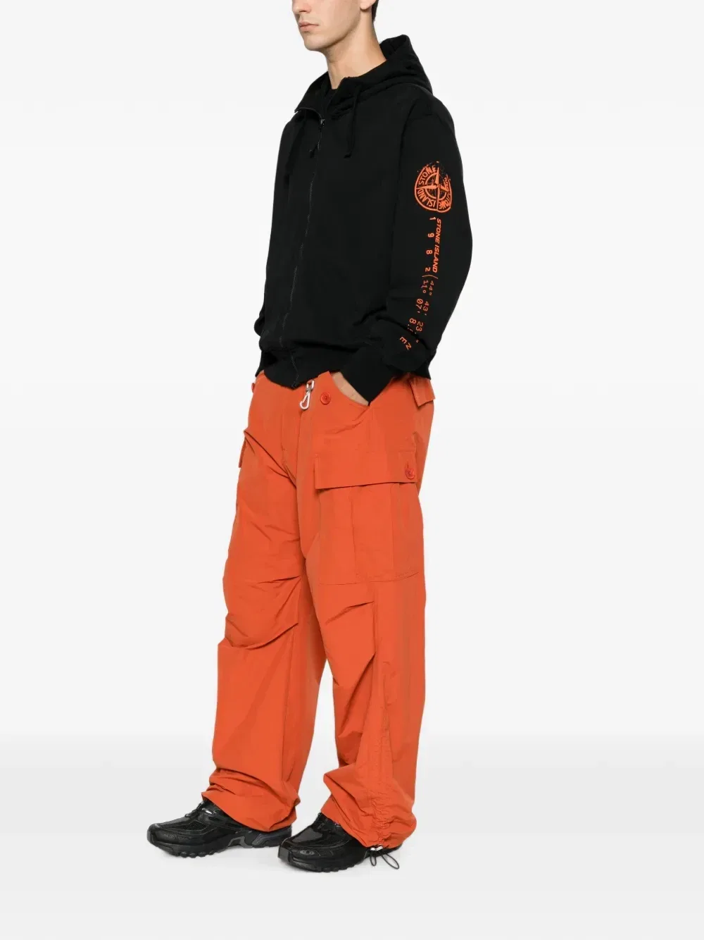 Толстовка на молнии с логотипом Stone Island, черный — фото 2