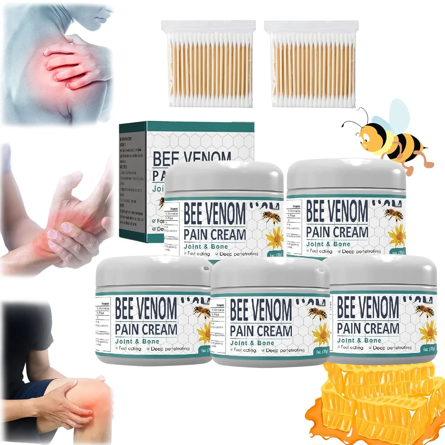 Крем для тела Bee Venom Pain and Bone Healing Cream, 5 шт, 30 г Hopasrisee