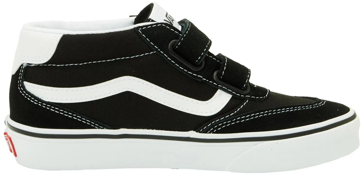 Детские кроссовки Vans Brooklyn Mid V, Black And White — фото 4