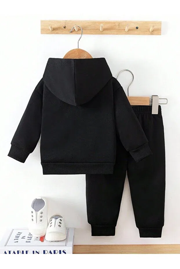 Детский комплект свитшота и брюк для мальчиков с принтом In My Toddler Era Svart Wear, Black — фото 3