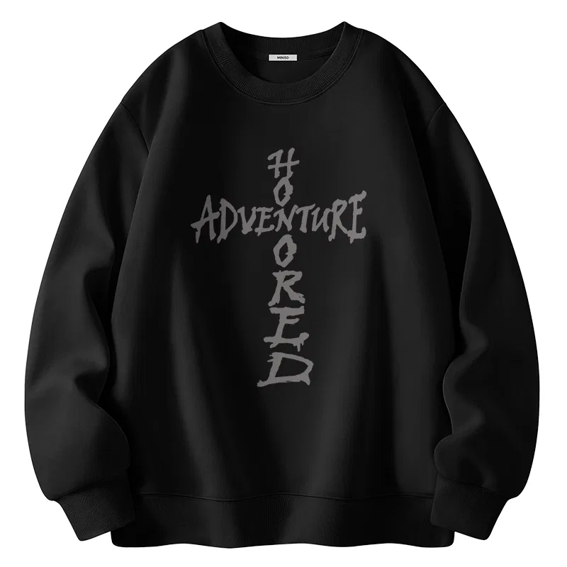 Детский свитшот хлопковый MINISO, Black (Cross-Stitch Dark Line)