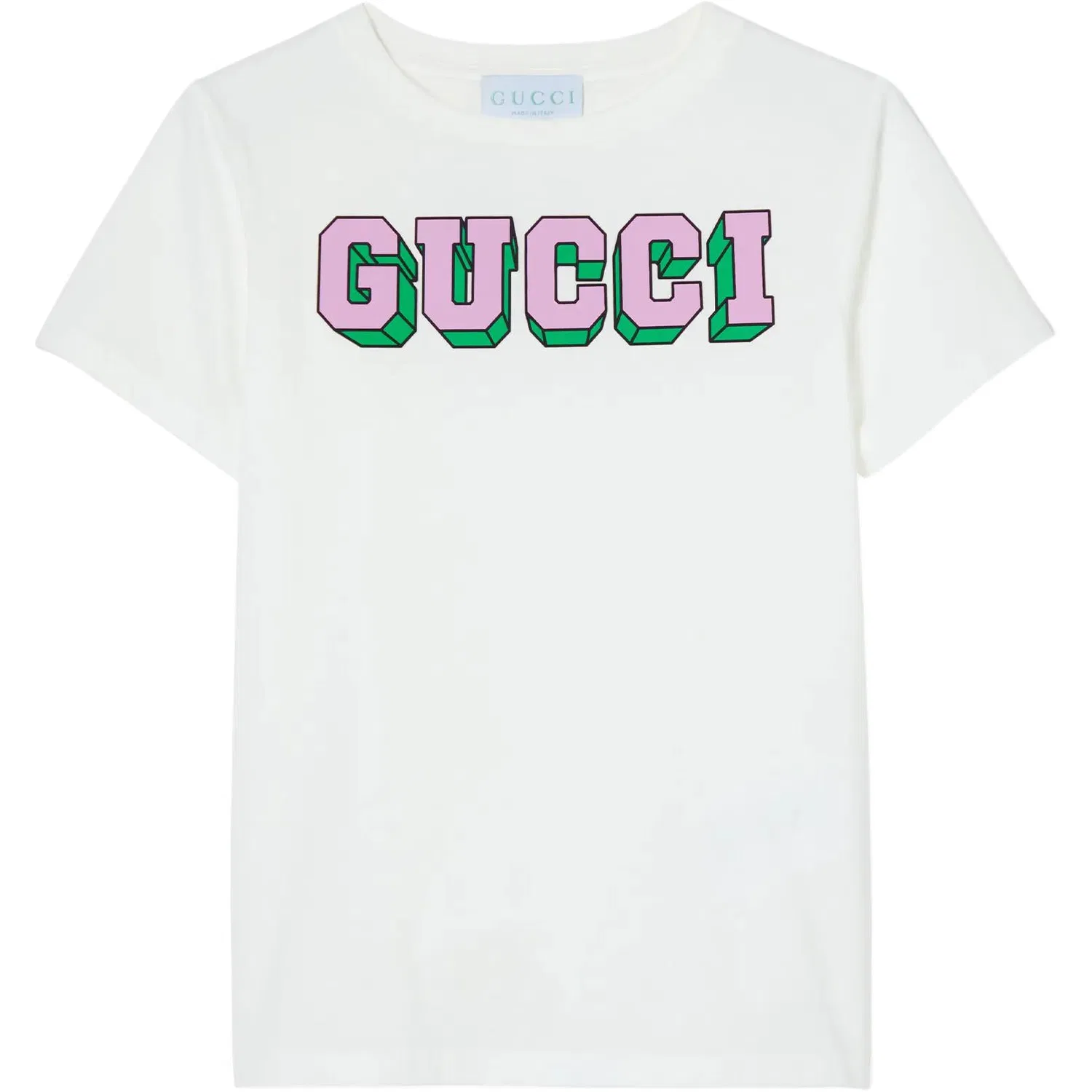 Детская футболка хлопковая с круглым вырезом White GUCCI
